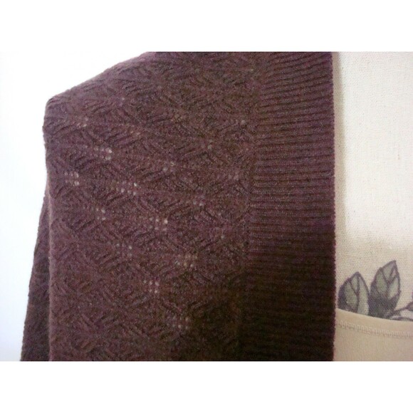 NWT New Womens 1X 2X Cocoon Plus 100% Cashmere Open Cardigan Sweater Dark Red - Picture 6 of 6